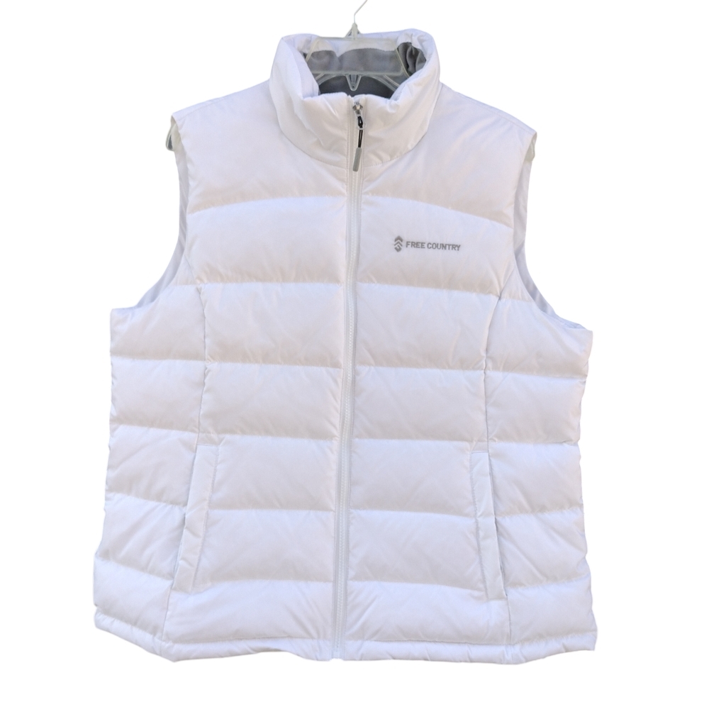Free Country Women's White Puffer Vest XL Size - Picture 2 of 4